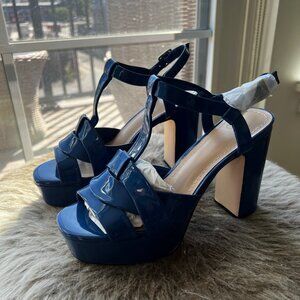 Glossy Blue High Heels (Never worn)